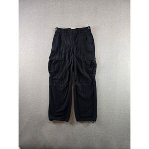 Aritzia TNA‎ Pants Womens 6 Black Surplus Cargo Adjustable Waist Baggy Gorpcore
